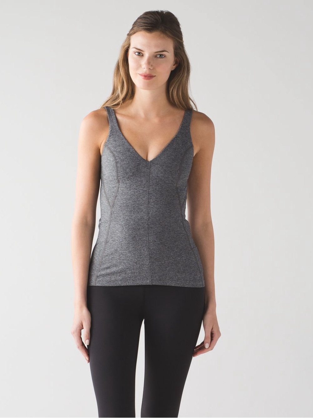 Lululemon Contour Tank Heathered Black Size 4